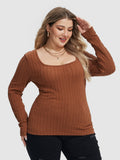 Scoop Neck Cable Knit Tee