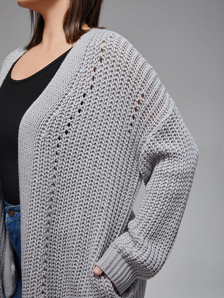 Plus Open Front Crochet Cardigan