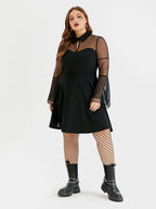 Halloween Flounce Sleeve Mesh Dress