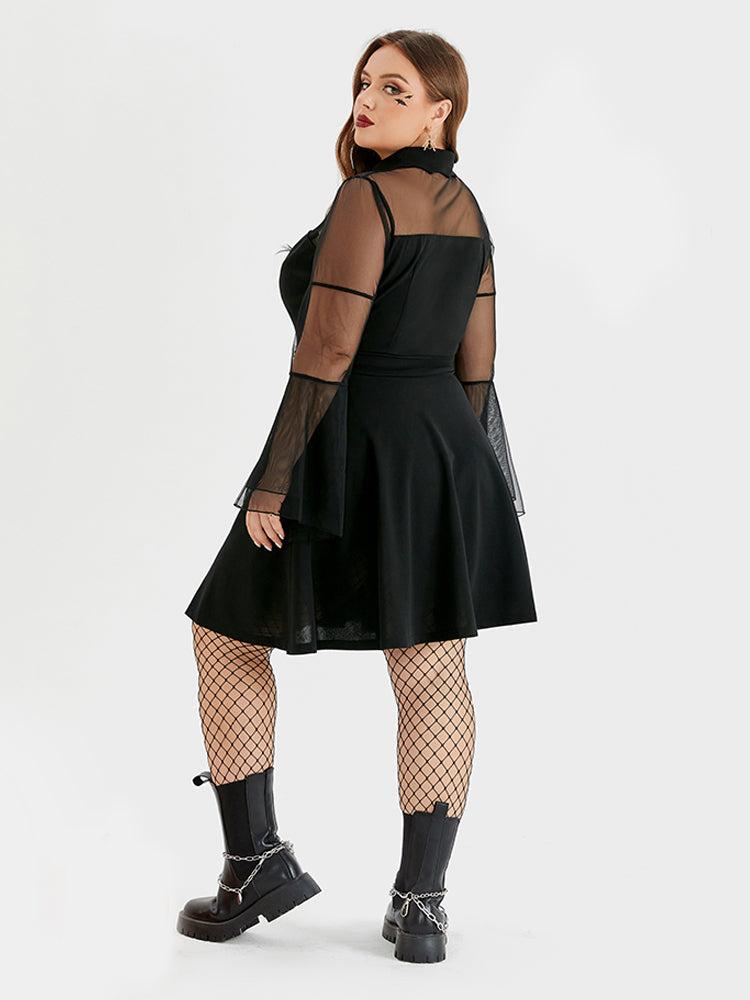 Halloween Flounce Sleeve Mesh Dress