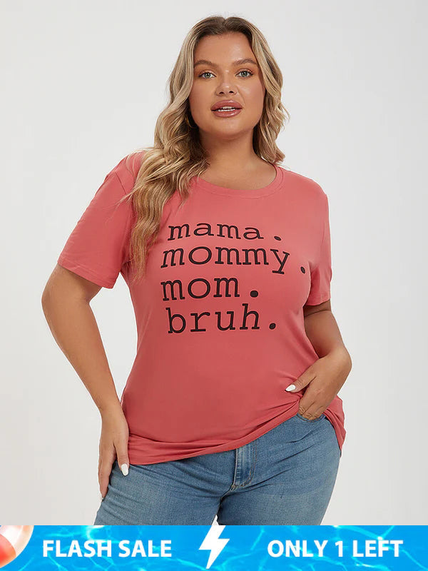 Plus Red Mama Mommy Mom Bruh Graphic Tee