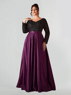 V-Neck Sequin Patchwork Split Dress