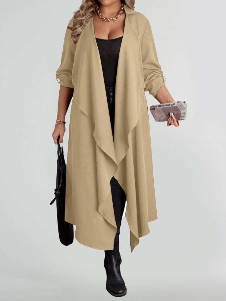 Plaid Asymmetrical Pocket Coat