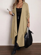 Plaid Asymmetrical Pocket Coat