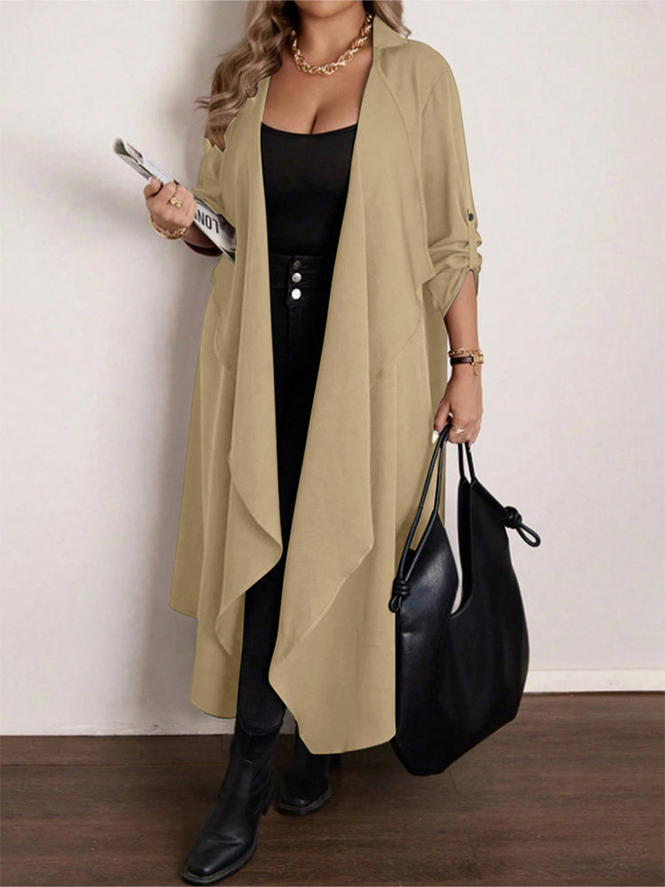 Plaid Asymmetrical Pocket Coat