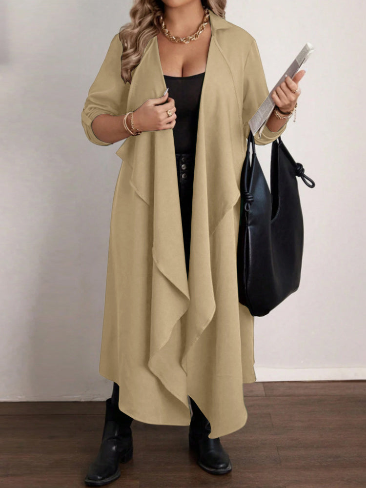 Plaid Asymmetrical Pocket Coat