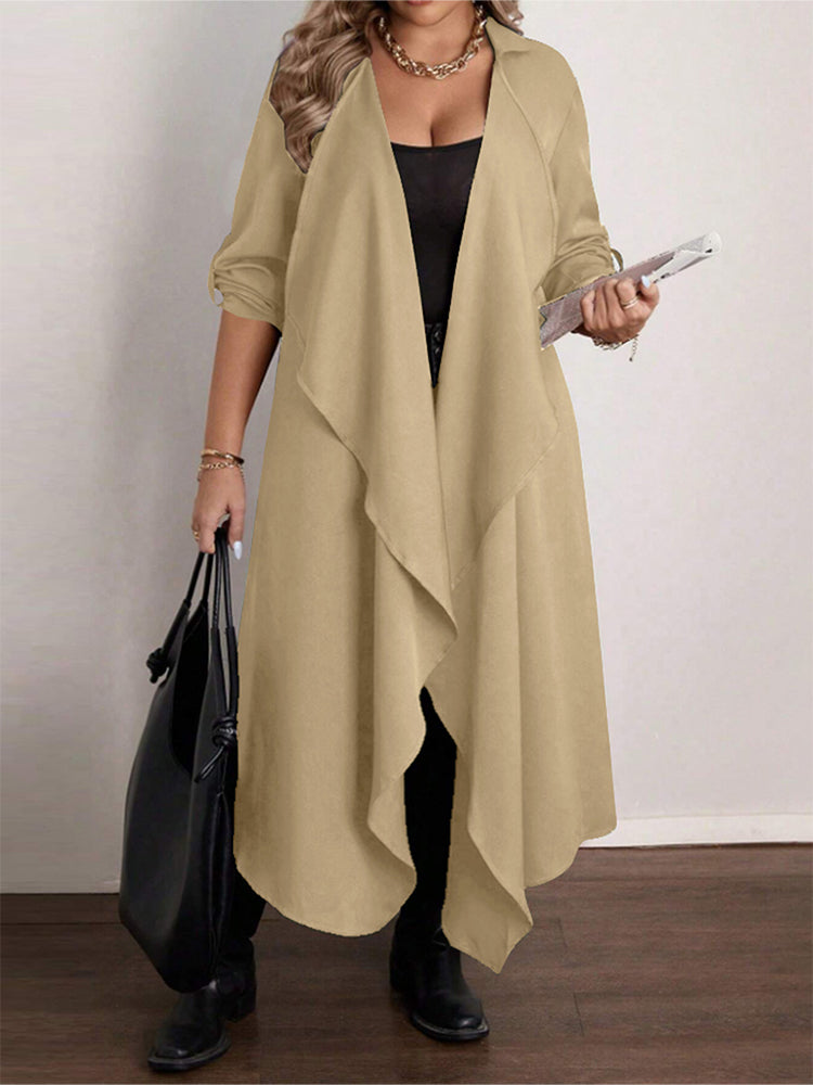 Plaid Asymmetrical Pocket Coat