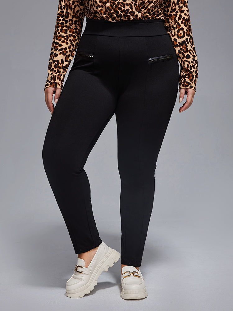 VIP Plus Zipper Elastic Waist Skinny Pants