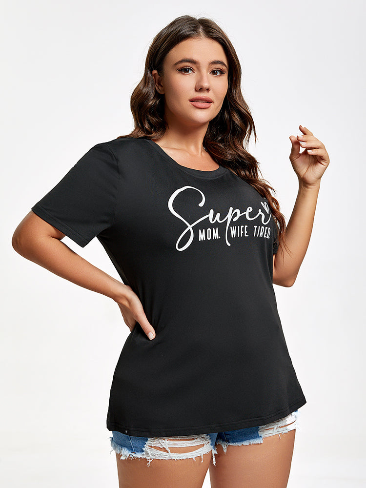 Plus Super Mom WIfe Tired Graphic Tee