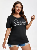 Plus Super Mom WIfe Tired Graphic Tee