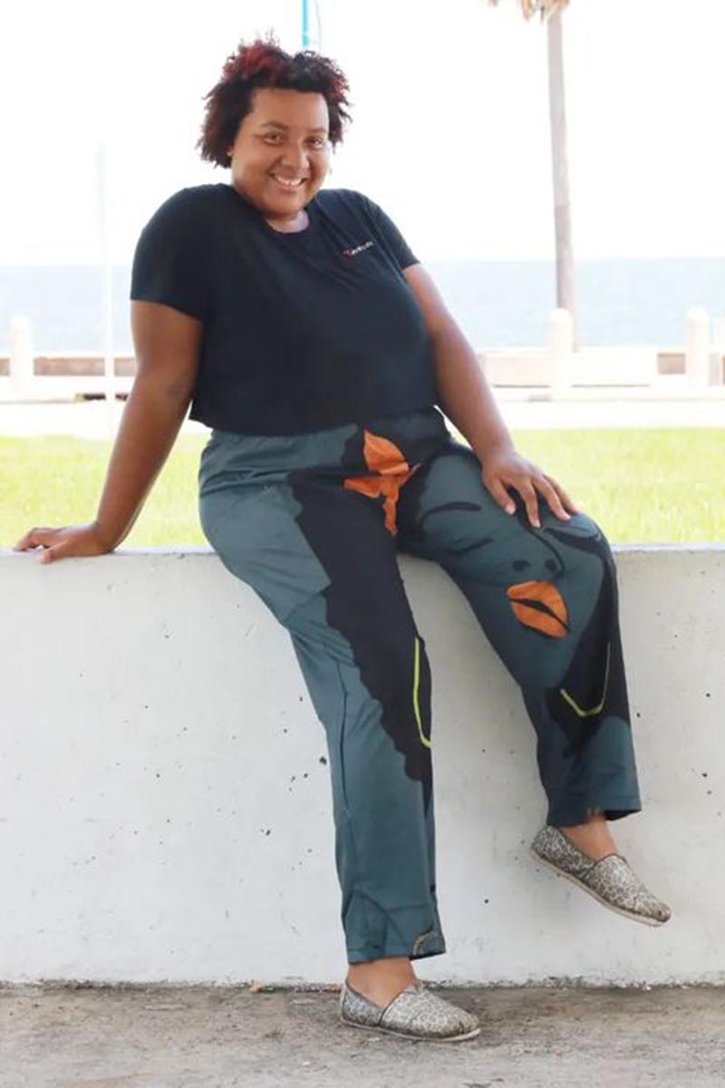Xpluswear Plus Size African Print Comfort Pants-Grey