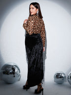 Plus Leopard Print Mockneck Bodysuit