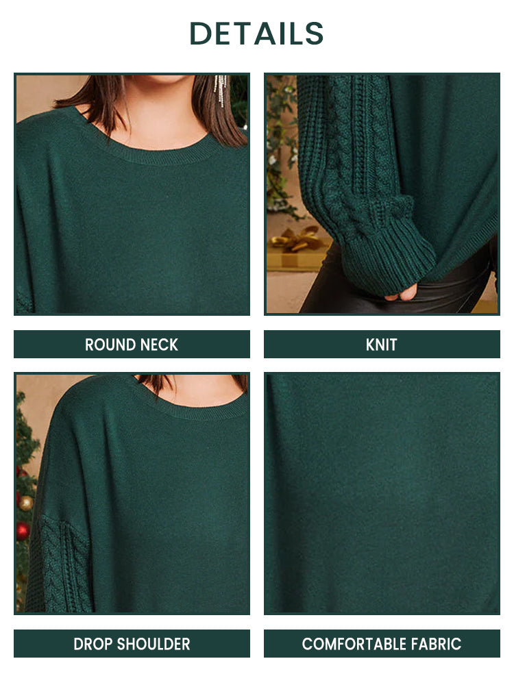 Plus Round Neck Drop Shoulder Sweater