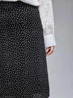 Plus Polka Dot Elastic Waist Skirt