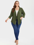 VIP Asymmetrical Hem Open Front Coat