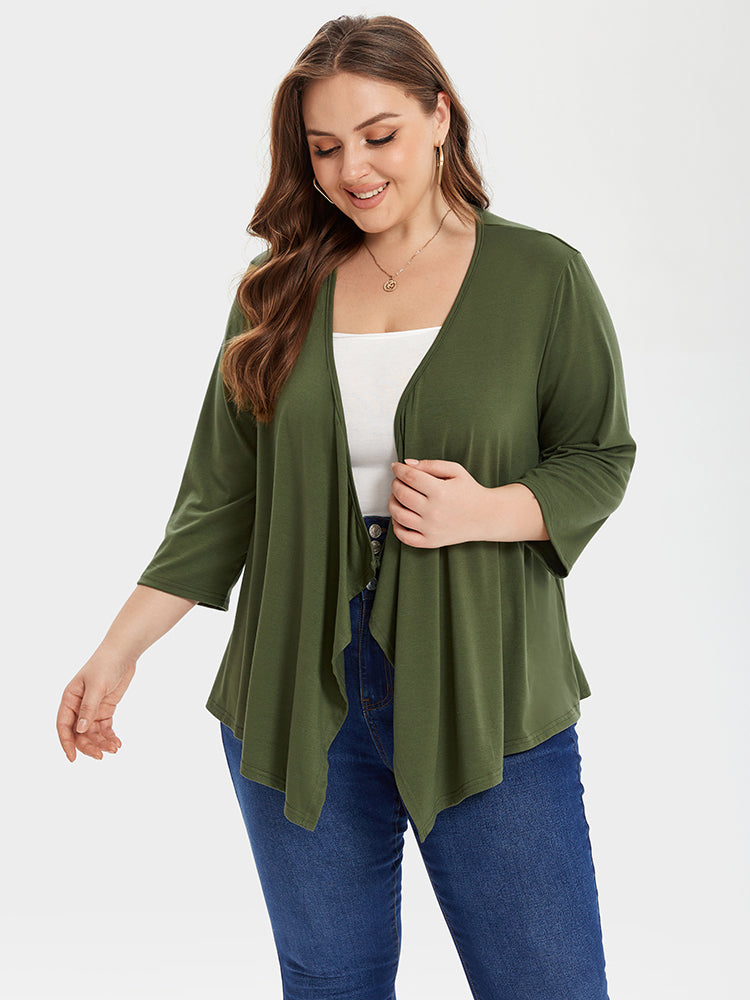VIP Asymmetrical Hem Open Front Coat