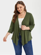 VIP Asymmetrical Hem Open Front Coat