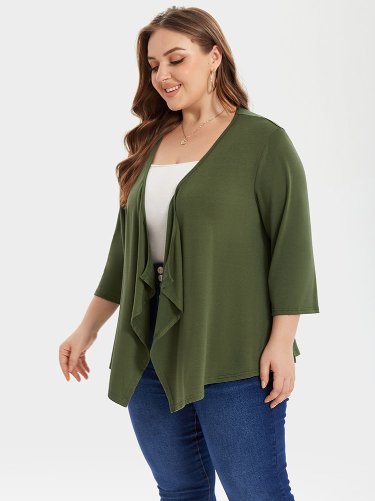 VIP Asymmetrical Hem Open Front Coat