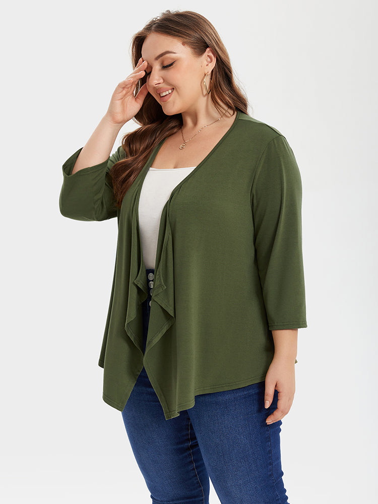 VIP Asymmetrical Hem Open Front Coat