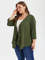 VIP Asymmetrical Hem Open Front Coat