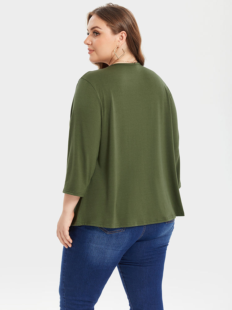 VIP Asymmetrical Hem Open Front Coat