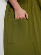 VIP Solid Ruffled Shirred Pocket Sundress
