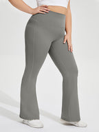 Plus Elastic Waist Bootcut Leggings