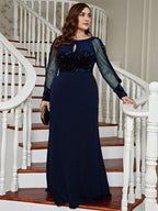 Round Neck Sequin Mesh Dress