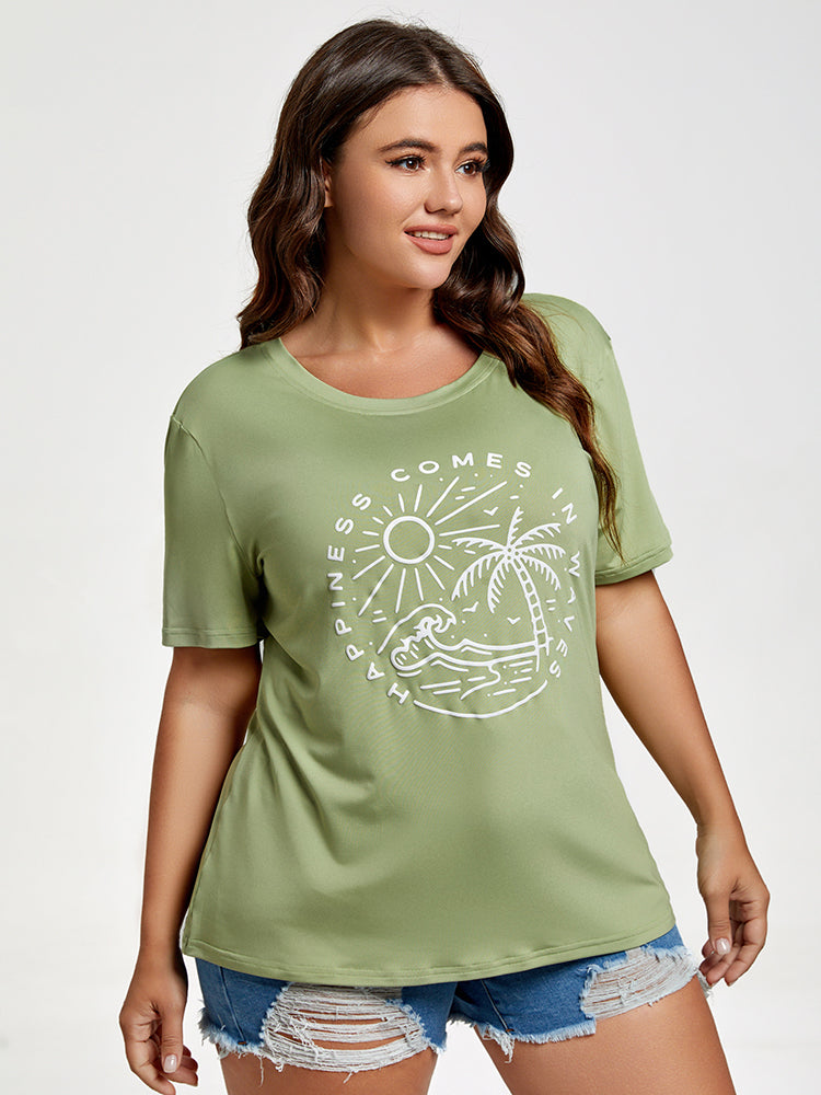 Plus Hapiness Comes In Waves Holiday Graphic Tee