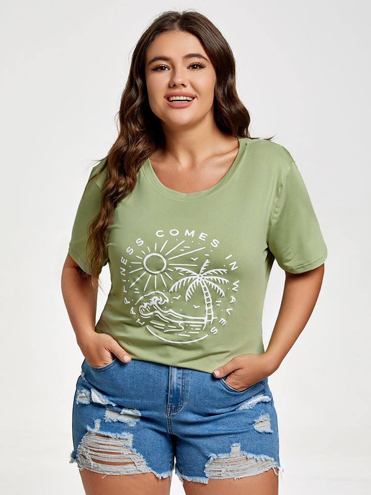 Plus Hapiness Comes In Waves Holiday Graphic Tee
