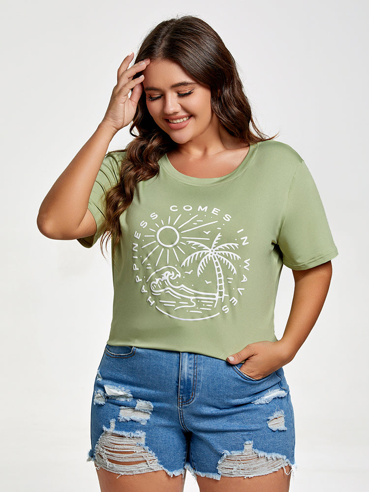 Plus Hapiness Comes In Waves Holiday Graphic Tee