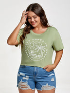 Plus Hapiness Comes In Waves Holiday Graphic Tee