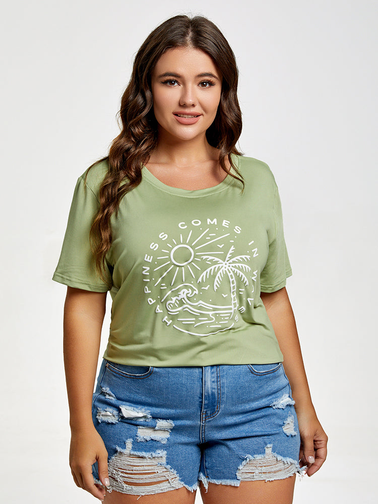 Plus Hapiness Comes In Waves Holiday Graphic Tee