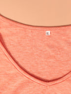 Plus Orange V-Neck Ruffle Sleeve Frill Trim Tee