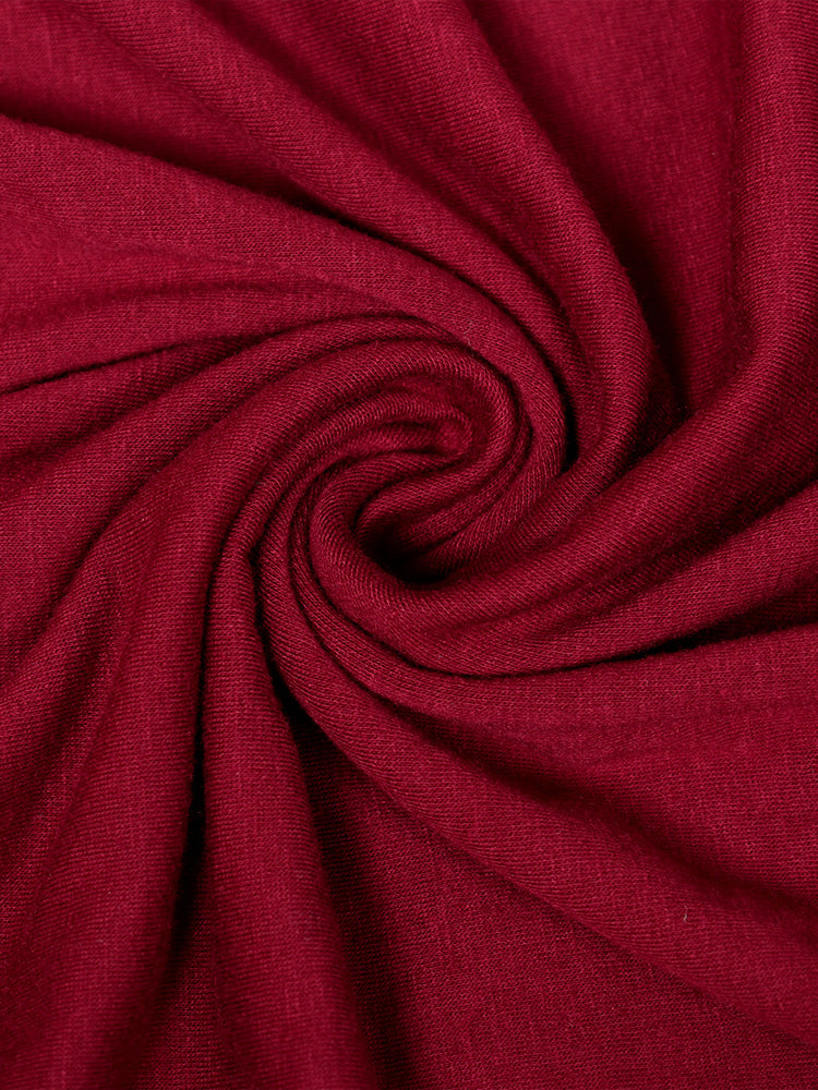 V-Neck Solid Wrap Knot Side Dress