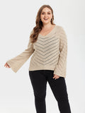 VIP Pointelle Knit V-Neck Sweater
