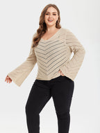 VIP Pointelle Knit V-Neck Sweater