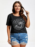 Plus Hapiness Comes In Waves Holiday Graphic Tee