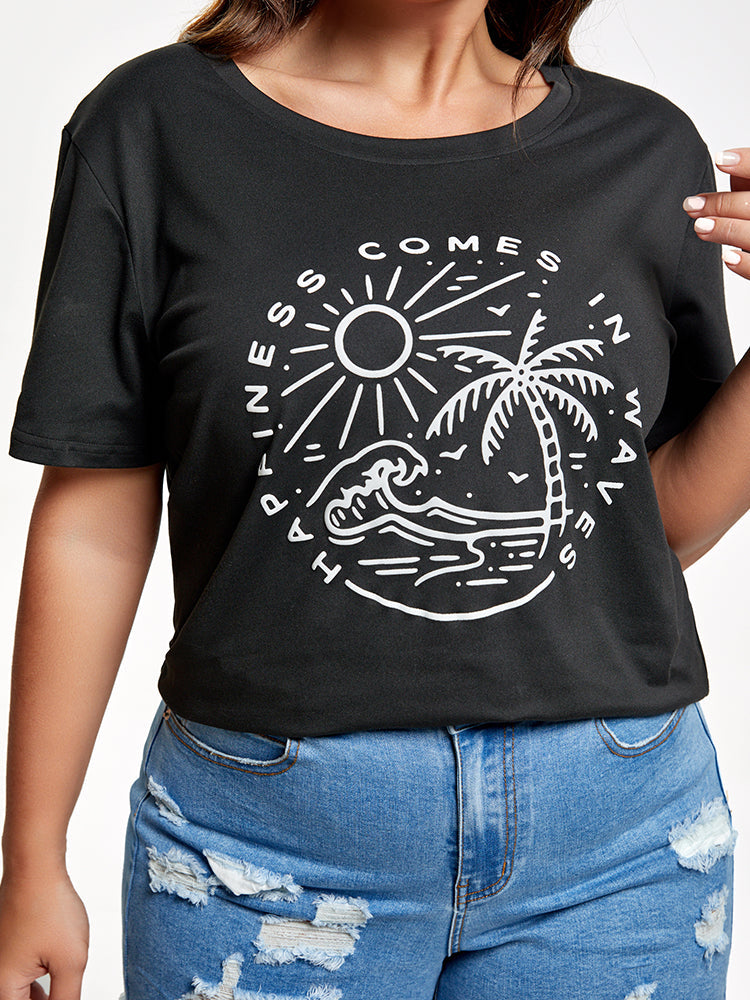 Plus Hapiness Comes In Waves Holiday Graphic Tee
