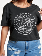 Plus Hapiness Comes In Waves Holiday Graphic Tee