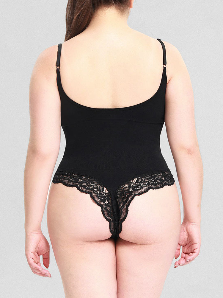 Lace Tummy Control Crotch Opening Shapewear Bodysuit