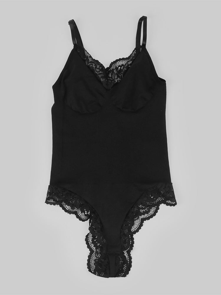 Lace Tummy Control Crotch Opening Shapewear Bodysuit