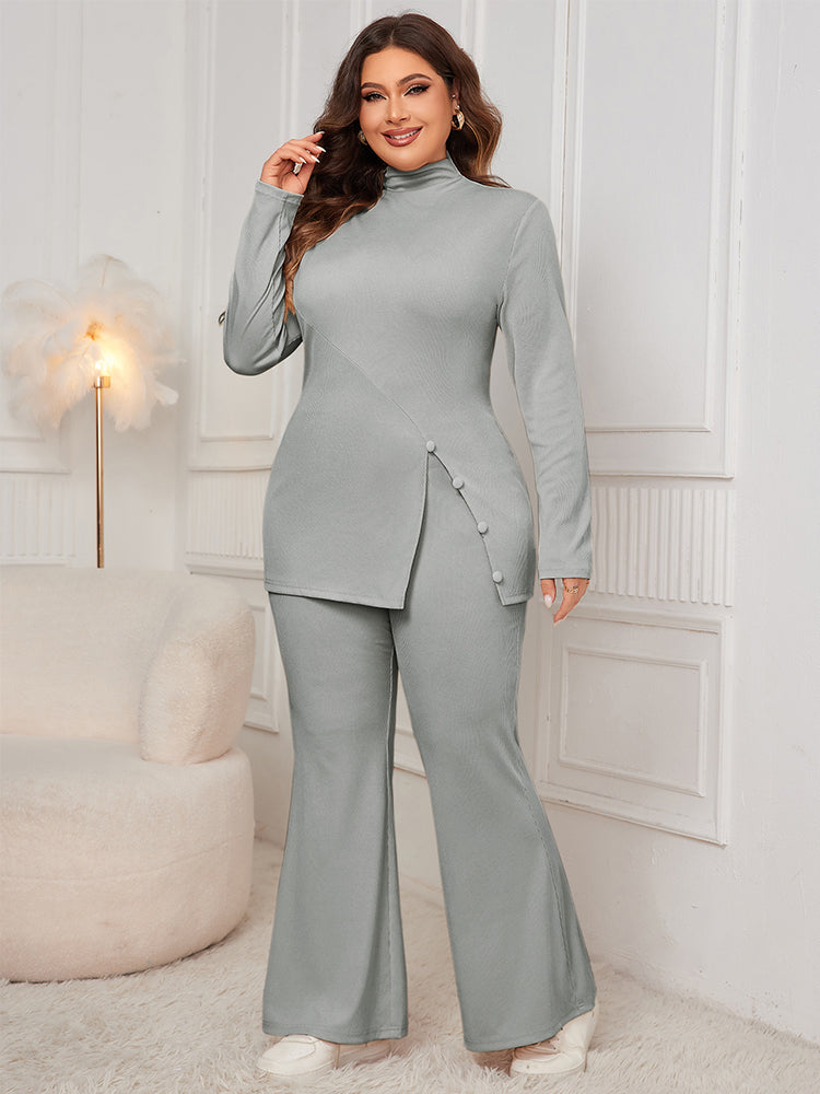 Asymmetric Tops & Loose Wide Leg Pants Set