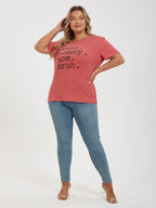 Plus Red Mama Mommy Mom Bruh Graphic Tee