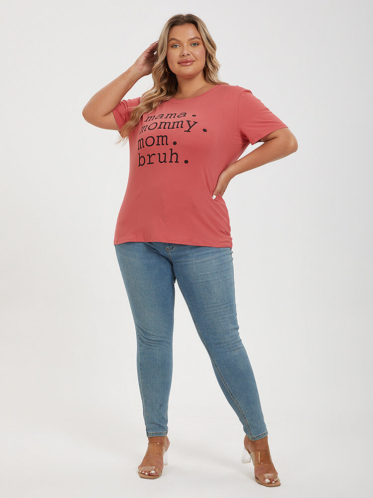 Plus Red Mama Mommy Mom Bruh Graphic Tee