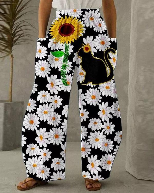 Xpluswear Plus Size African Print Comfort Pants-Grey