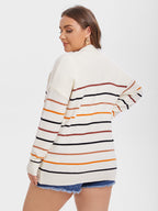 VIP Striped Pattern Dual Pockets Cardigan