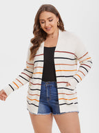 VIP Striped Pattern Dual Pockets Cardigan