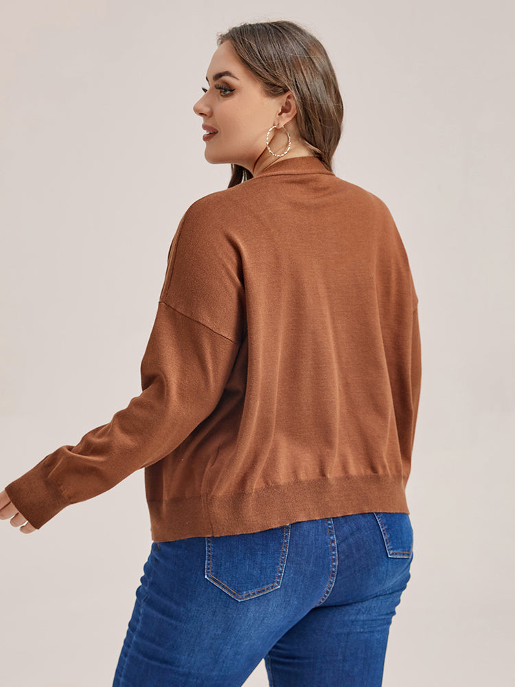 Open Front Drop Shoulder Cardigan