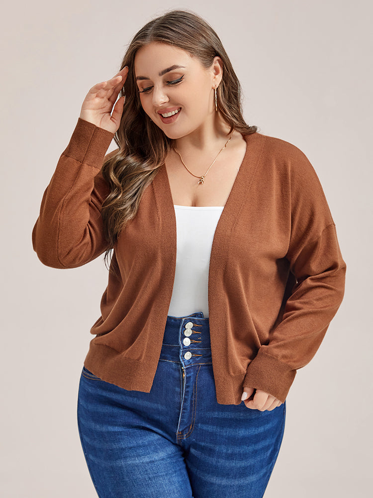 Open Front Drop Shoulder Cardigan